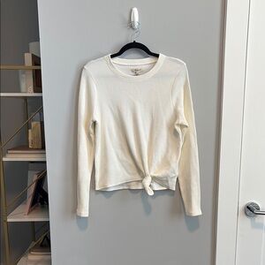Madewell Off-White Ribbed Knit Top